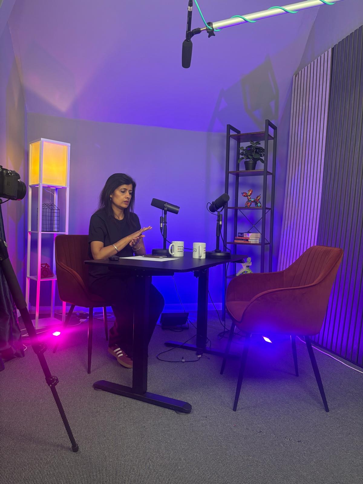 Resham Ahdan in the podcast studio